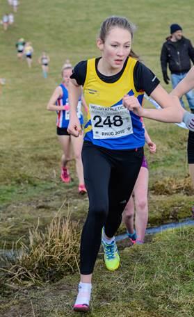 Lucy running hard