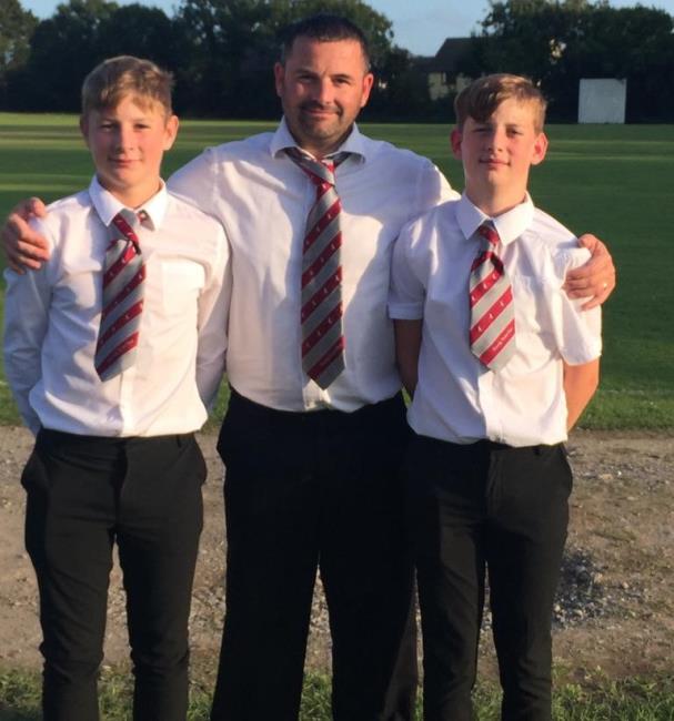 Morgan Lewis with dad and brother