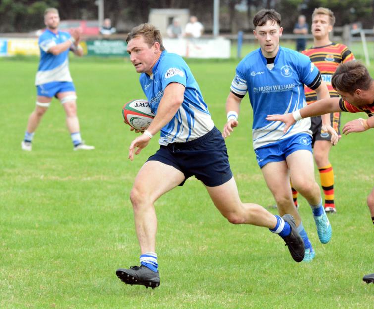Matthew John - good try for The Blues player-coach (Gordon Thomas)