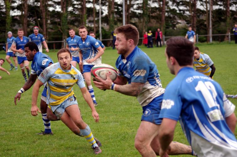Blues skipper Matty Phillips carries strongly