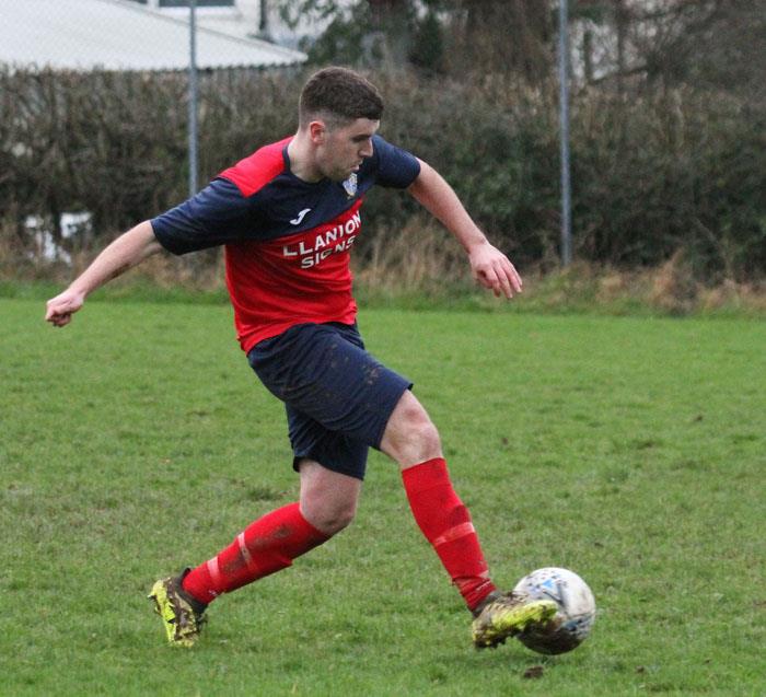 Martyn Carroll strikes for Monkton Swifts at Narberth. Picture by Susan McKehon
