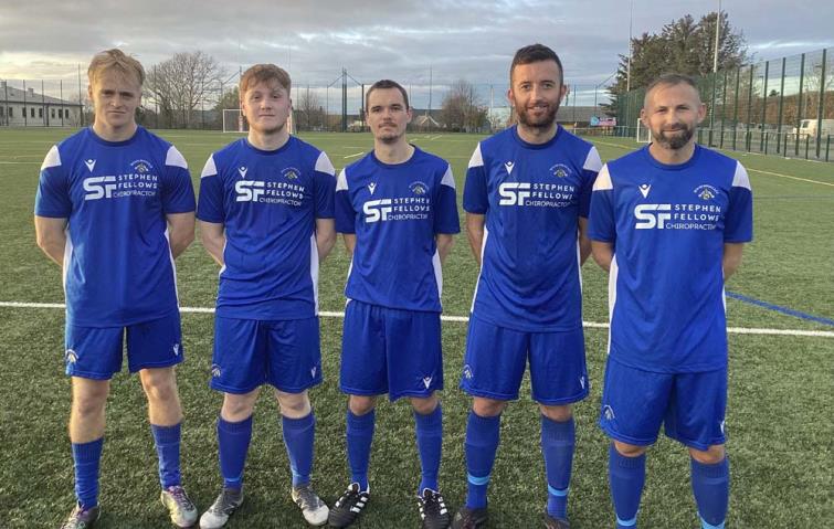 Merlins Bridge goal scorers - Iwan Howells, Oscar Willington, Sam Nicholas, Jordan Thomas and Nathan Evans 