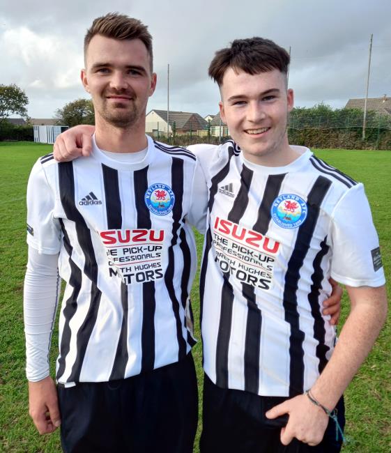 Neyland goal scorers Mike Chandler and Ollie Britton. Picture Martin Jones