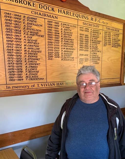 Mike Ridley inside the Quins clubhouse