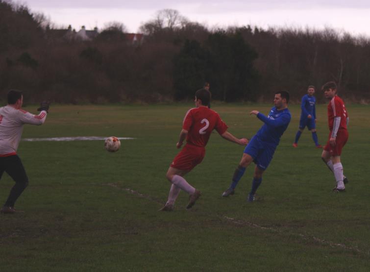 Steve McNabney has a shot at goal