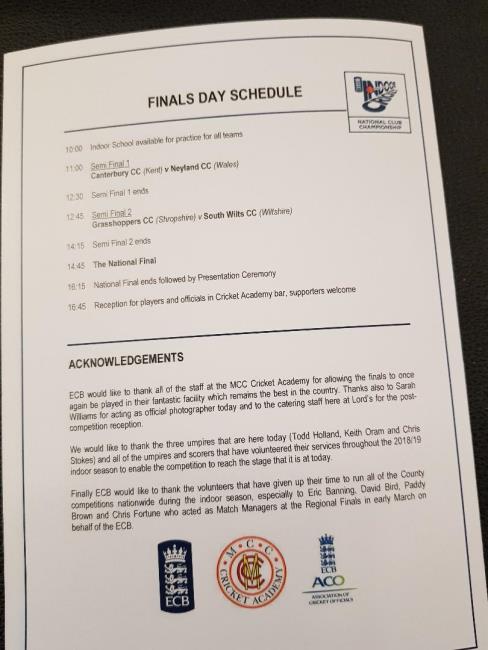 More details from the big day for Indoor Cricket in the UK