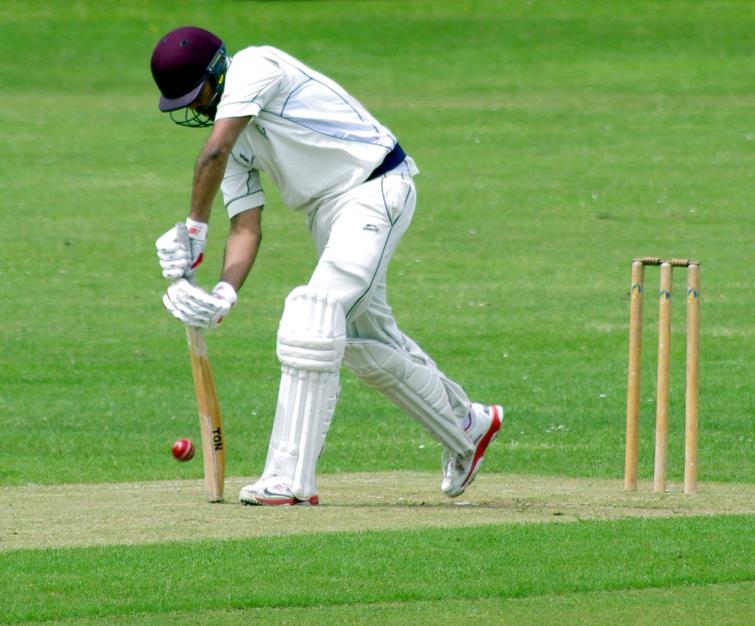 Haverfordwest Seconds Nitin Mathias lost his wicket cheaply at the Racecourse Haverfordwest Seconds Nitin Mathias lost his wicket cheaply at the Racecourse