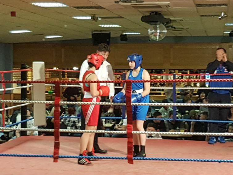 Nia Smith in the ring at Neath