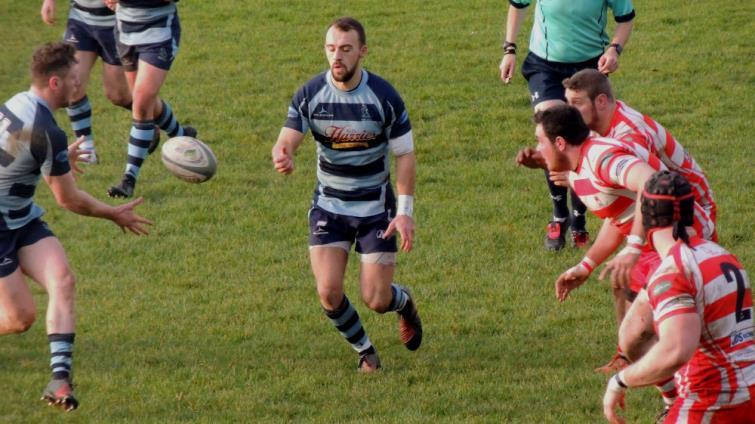 Nick Gale feeds Liam Hutchings