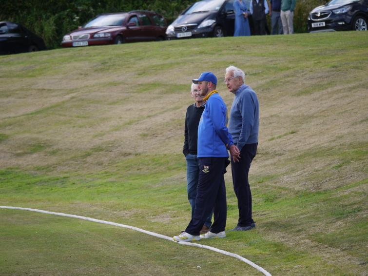  Stackpole stalwarts John Harries and Mansel Thomas chat to former player Euan McDonald