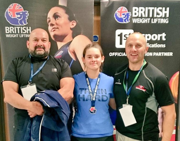 Anita Madan with coaches Simon Roach and Jim Horner