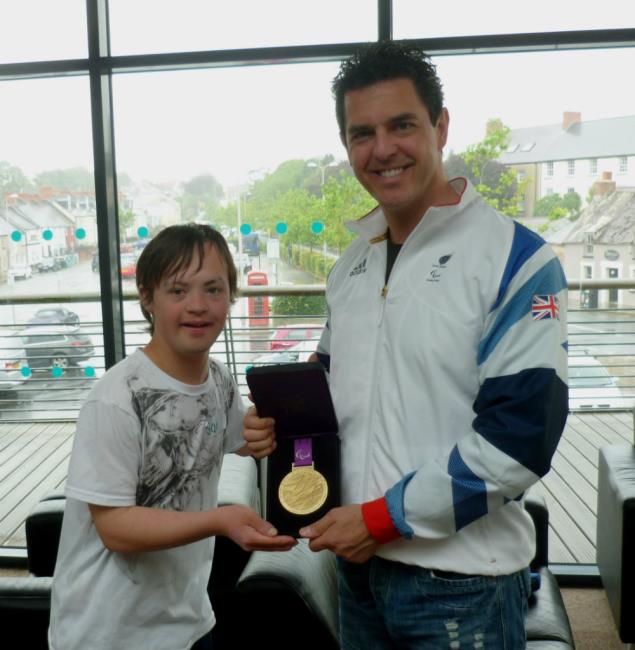 Sam Hayton with Mark Colbourne MBE