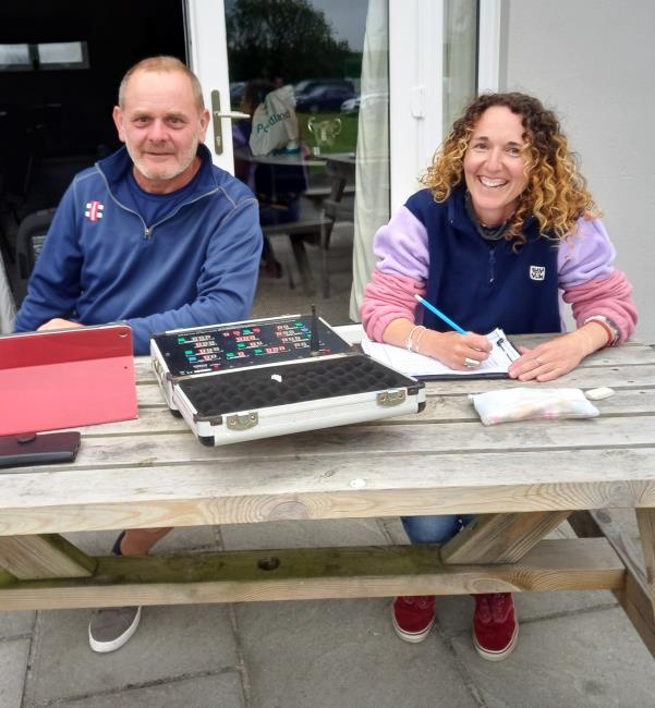Scorers Natalie Jones and Jon Willington