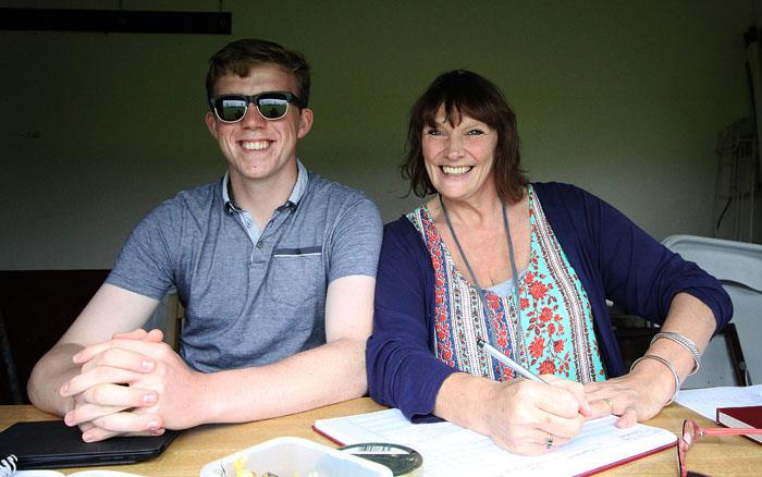 Scorers Warren Evans and Julie Davies
