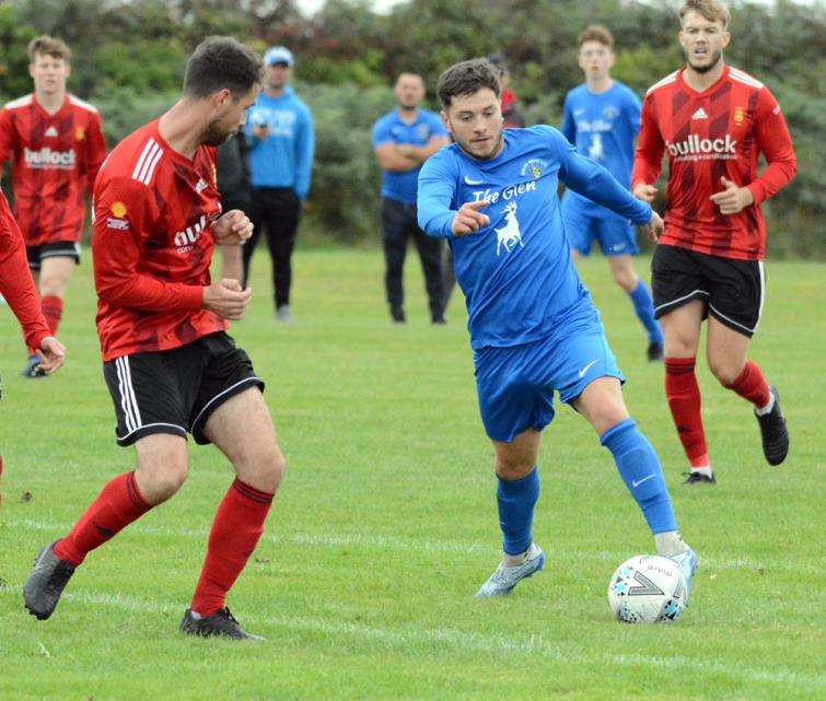 Scott Ferney scored for Merlins Bridge against his former Carew teammates