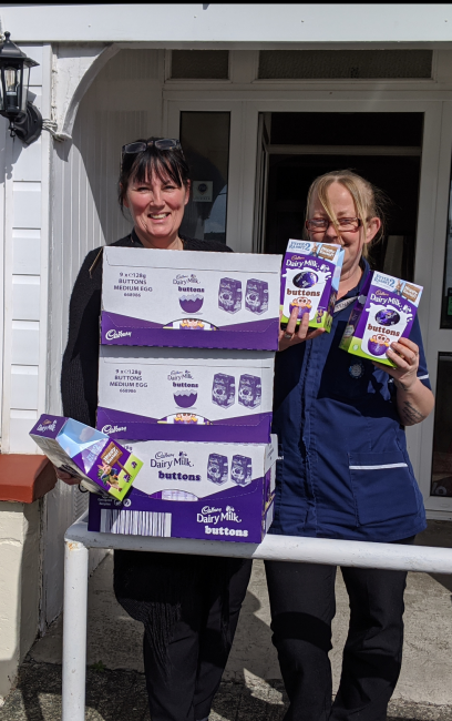 Staff receive Easter eggs
