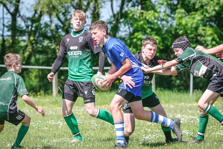 Sean looks sharp on the rugby pitch