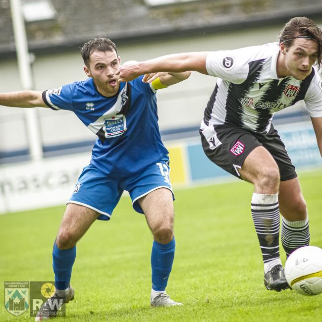 Skipper Dylan Rees played well in defence for Bluebirds