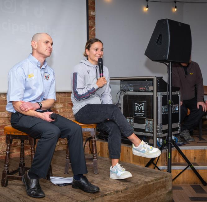 Fraser Watson and Jasmine Joyce on stage
