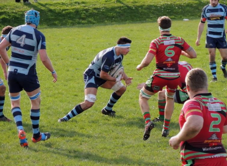 Flanker Steffan Phillips in the thick of things