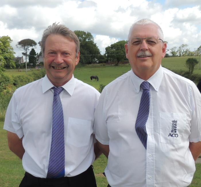 Umpires Steve Blowes and Trefor Evans