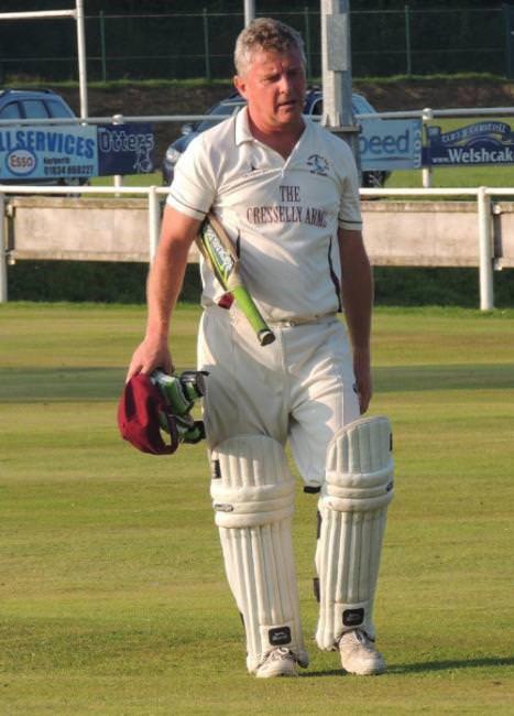Steve Wilkins marches back to pavilion