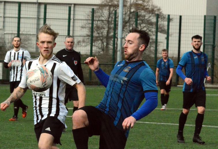Alfie Stotter - bagged a hat-trick for Hakin United. Picture Gordon Thomas