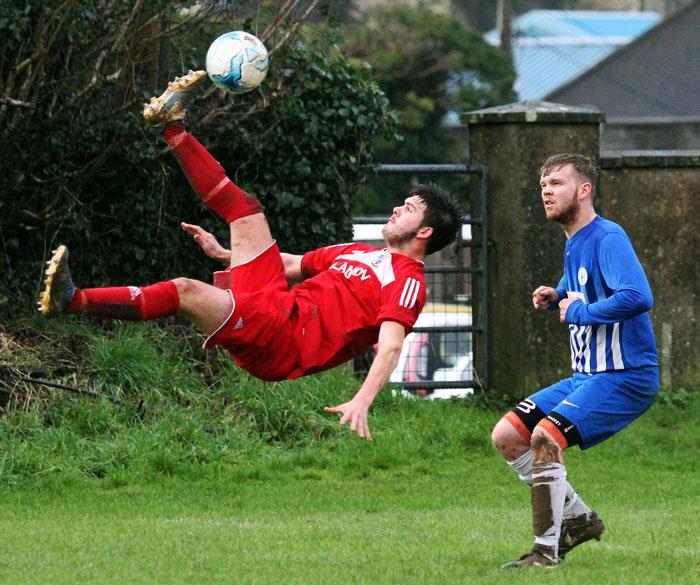 Spectacular over head kick. Picture by Susan McKehon