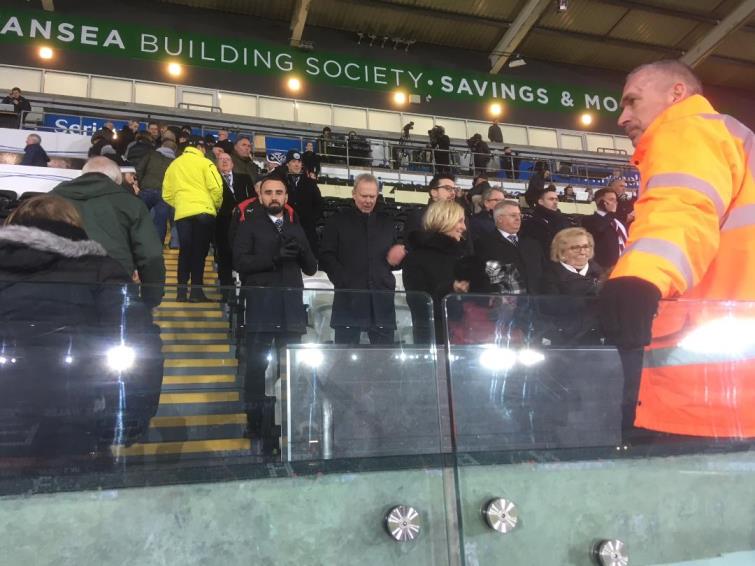 Swansea City legend Leon Britton in the crowd
