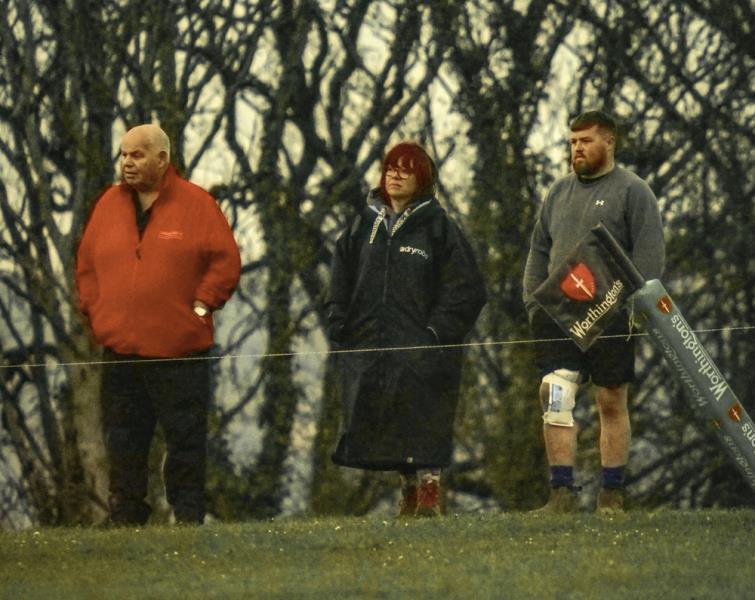 William watches on the bank with daughter Helen and grandson Thomas