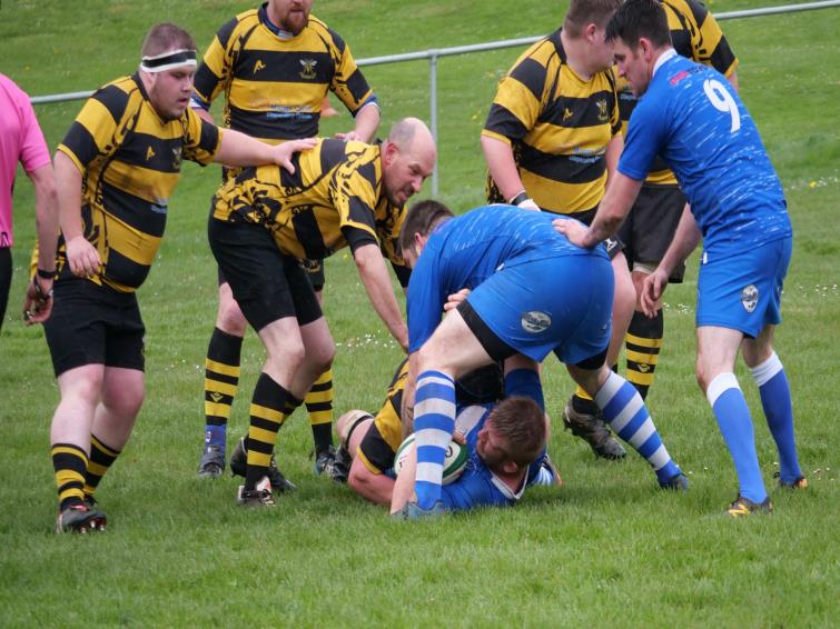 Haverfordwest secure the ball. Picture by William John