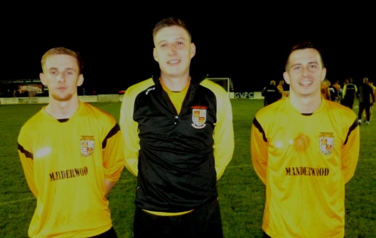 Goal scorers Adam John, Jordan Griffiths and Justin Harding