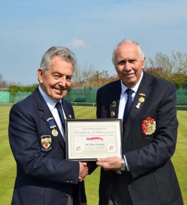 Brian Dowling with Club Chairman Mr Alan Yea