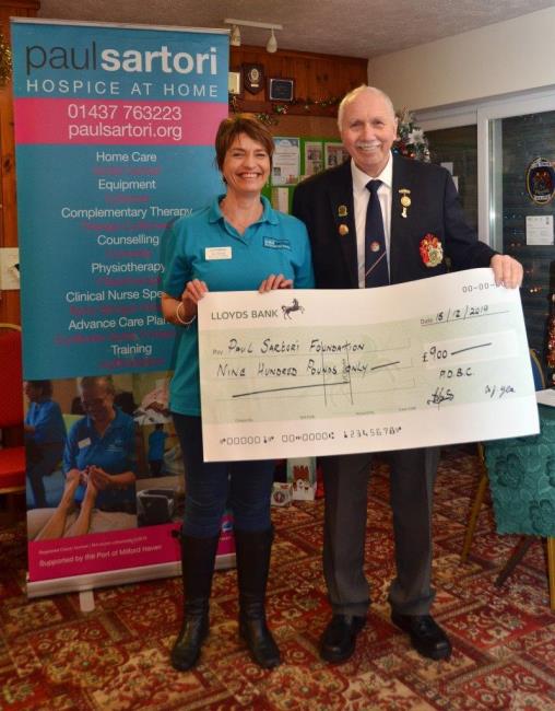 oni Dorkings, Community Fund Raiser on behalf of Paul Sartori, and Mr Alan Yea, Chairman, PDBC - Photo Ken Edwards