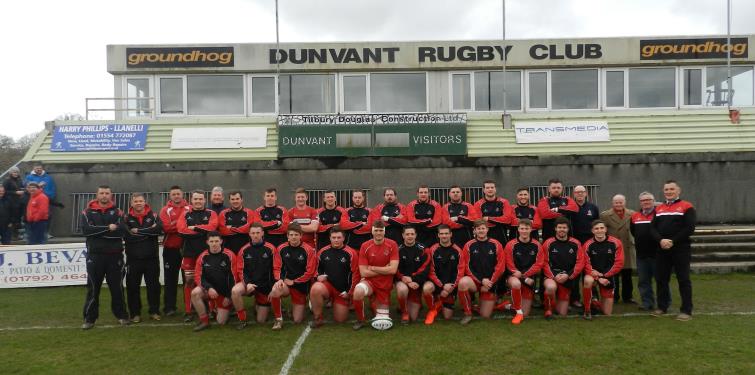 The Pembroke squad and officials before they bowed out of the WRU Plate competition