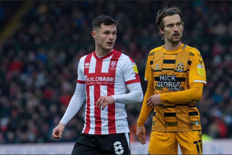 Liam Cullen on his Lincoln City debut against Cambridge United