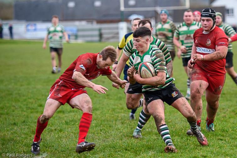 Whitland scrum half Jac Howells makes a break. Picture Paul Rodgers