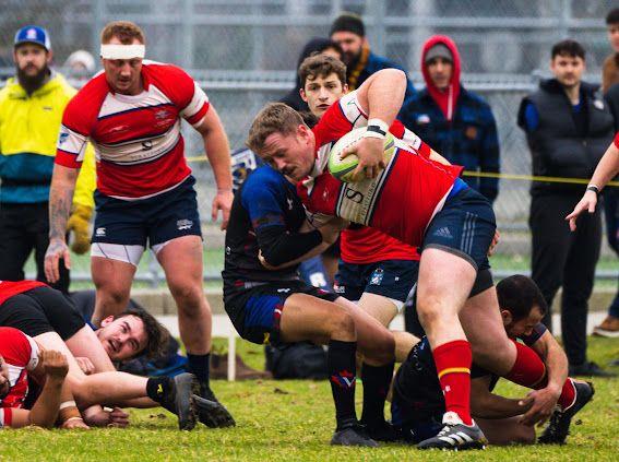 Powerful prop Tom Kaijaks on the charge