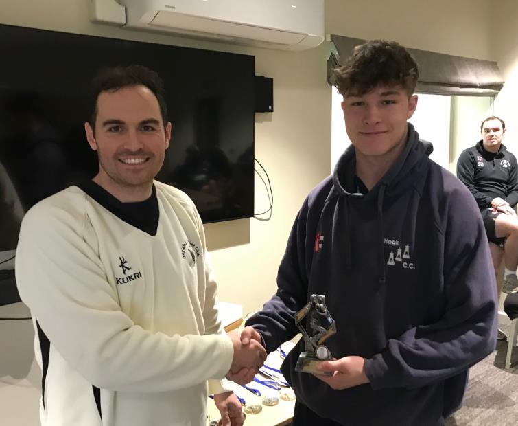 Bowling award winner - Liam Miller (Hook) with Patrick Hannon
