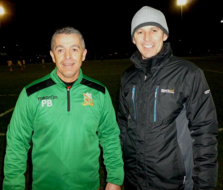 Delighted former Bluebirds players now on the management team at Ynysygerwn - David and Paul Burrows
