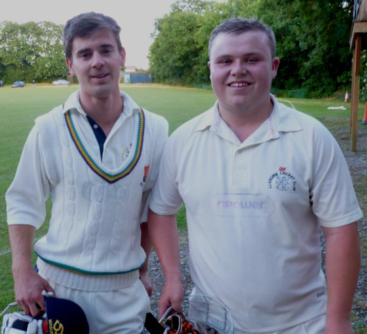 Llangwms not out batsmen - Joe Kiff and Phil Llewellyn