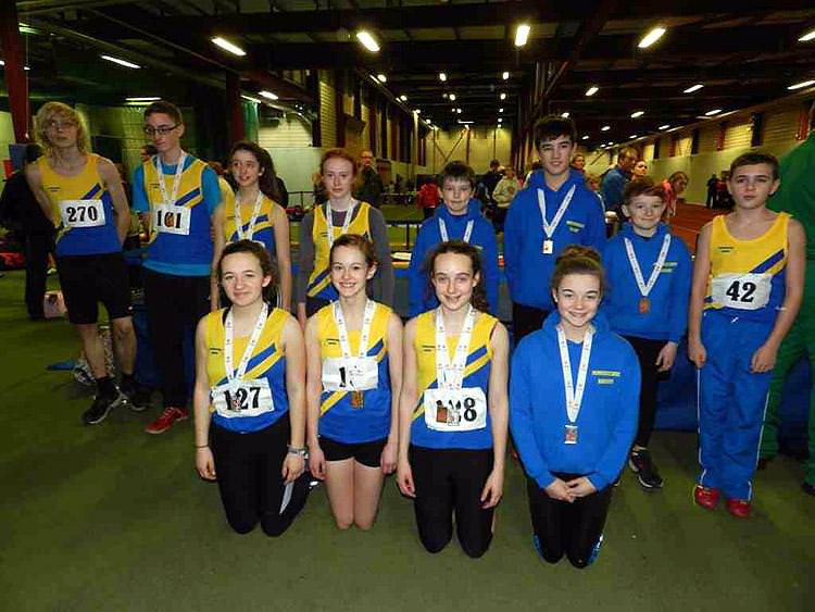 Harriers harvest 20 medals at West Wales Indoor Championships