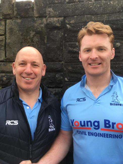 Narberth man of the match Roy Osborne with Director of Coaching Sean Gale