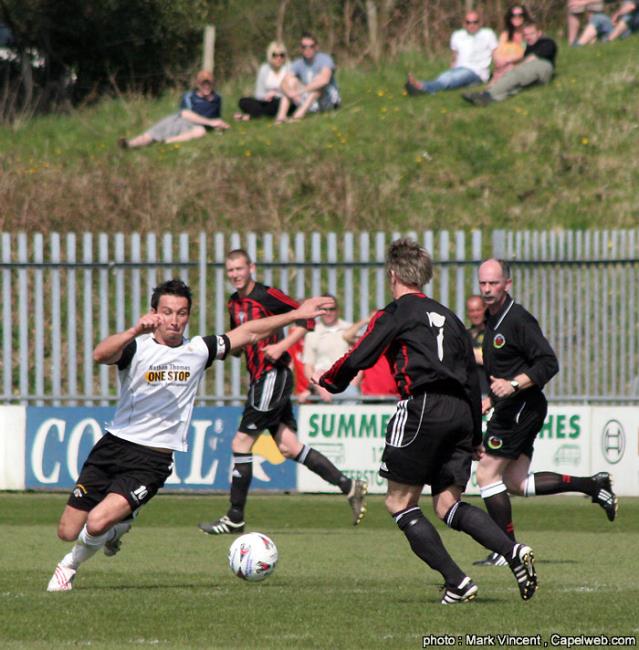 Roy Boswell in charge of the Senior Cup final between Merlins Bridge Goodwick United