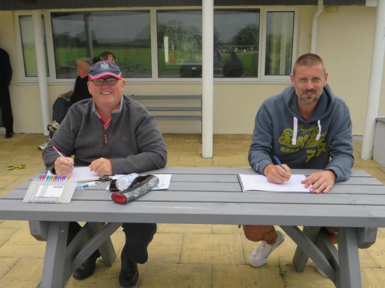 Scorers Rob Benjamin and Graham Keen