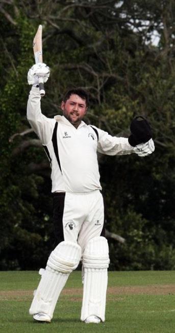 Ross Hardy celebrates an unbeaten century
