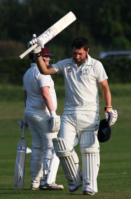 Hardy salutes the crowd after achieving his magnificent century