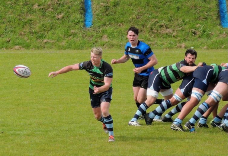 Rhys Lane gets his backs moving