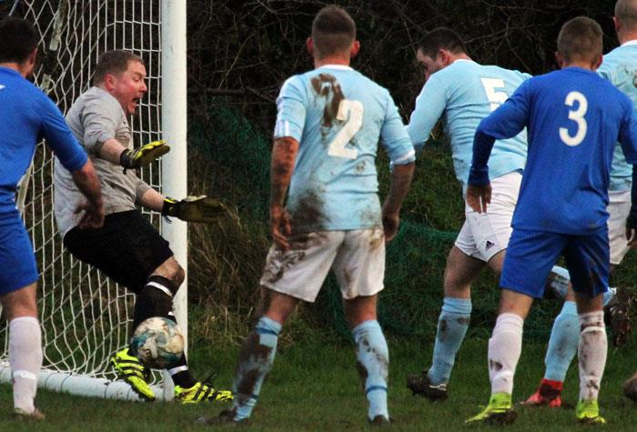 Richard Hughes equalises Merlins Bridge at Narberth