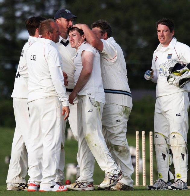 Whitland celebrate a wicket